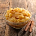 Apple sauce and cinnamon Royalty Free Stock Photo