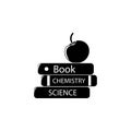 apple and scientific books icon. Element of science for mobile concept and web apps. Detailed apple and scientific books icon can