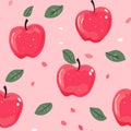 apple seamless pattern background AI generated Royalty Free Stock Photo