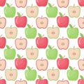 Apple seamless pattern, flat design illustration Royalty Free Stock Photo