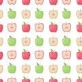 Apple seamless pattern, flat design illustration Royalty Free Stock Photo
