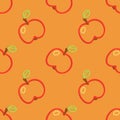 Apple Seamless Pattern Kid's Style Hand Drawn