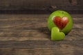 Apple in the shape of a heart Royalty Free Stock Photo