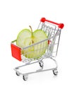 Apple in shopping cart