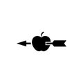 Apple Shot with Arrow Flat Vector Icon