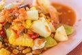 Apple shrimp salad in thai style, fruit salad Royalty Free Stock Photo