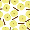 Apple with sinnamon seamless pattern.