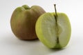 Apple and slice on white background Royalty Free Stock Photo