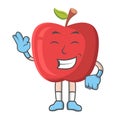 Apple smile expression design character, design vector illustrator