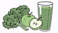 Apple smoothie apple, healthy fruit drink recipe vector design Generative AI