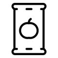 Apple snack pack icon outline vector. Product label