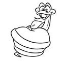 Apple snake sin temptation cartoon coloring page