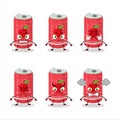 Apple soda can cartoon character with various angry expressions
