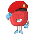 Apple soldier design character, design vector illustraton