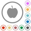 Apple solid flat icons with outlines