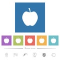 Apple solid flat white icons in square backgrounds