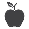 Apple solid icon, food and fruit, vector graphics