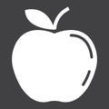 Apple solid icon, fruit and diet, vector graphics