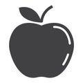 Apple solid icon, fruit and diet, vector graphics