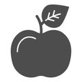 Apple solid icon. Fruit vector illustration isolated on white. Food glyph style design, designed for web and app. Eps 10