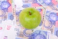 Apple on South African rands Royalty Free Stock Photo