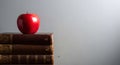 Apple on Stack of Books Royalty Free Stock Photo