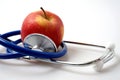 Apple and stethoscope Royalty Free Stock Photo