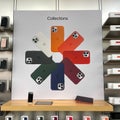 An Apple store display of colorful iPhone cases