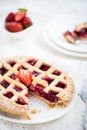 Apple, Strawberry and Blackberry Lattice Pie Royalty Free Stock Photo