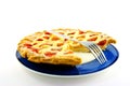 Apple and Strawberry Pie with a Slice Missing Royalty Free Stock Photo