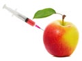 Apple stuck with syringe, Concept of genetic modification of fruits