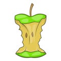 Apple stump icon, cartoon style Royalty Free Stock Photo