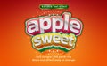 Apple sweet editable text effect Royalty Free Stock Photo