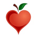 Apple symbol in the shape of heart. Royalty Free Stock Photo