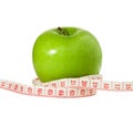 Apple & tape measure, diet concept