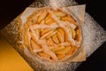 French food apple cake. Tarte aux pommes, traditional homemade shortcrust pastry pie Royalty Free Stock Photo