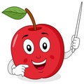 Apple Teacher Character with Pointer Royalty Free Stock Photo