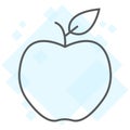 Apple thin line icon, diet and fruit, healthy food