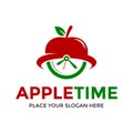 Apple time vector logo template Royalty Free Stock Photo