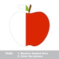 Apple to be colored. Vector trace game.