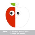 Apple to be colored. Vector trace game.