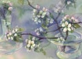 Apple tree bloom watercolor Royalty Free Stock Photo