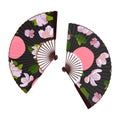 Apple tree blossom folding fan, vector isolated illustration Royalty Free Stock Photo