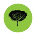 Apple tree in green badge icon Royalty Free Stock Photo
