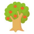 Apple tree icon, cartoon style Royalty Free Stock Photo