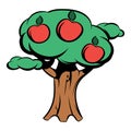 Apple tree icon cartoon Royalty Free Stock Photo