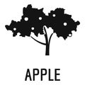 Apple tree icon, simple black style Royalty Free Stock Photo