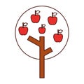 Apple tree isolated icon Royalty Free Stock Photo