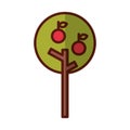 Apple tree isolated icon Royalty Free Stock Photo