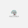 Apple tree logo designs with stairs orchard